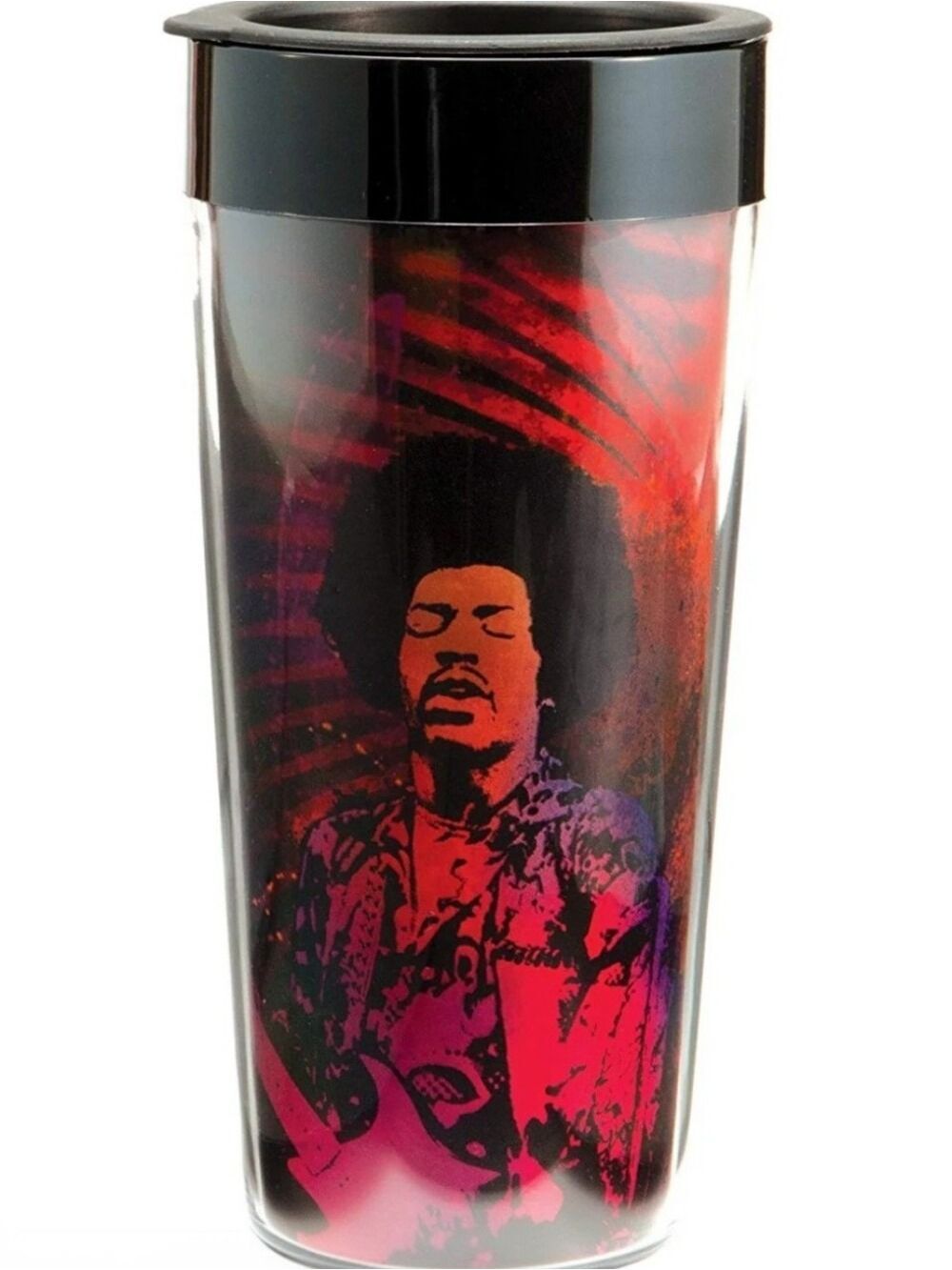 NWT Vandor Jimi Hendrix 16 Oz Insulated Plastic Travel Mug Tumbler Retro